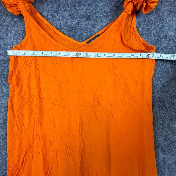 Vince Camuto Maxi Dress Womens Medium Orange Summer Ruffled Strap Beachy - Picture 3 of 5